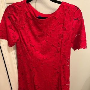 Red lace dress